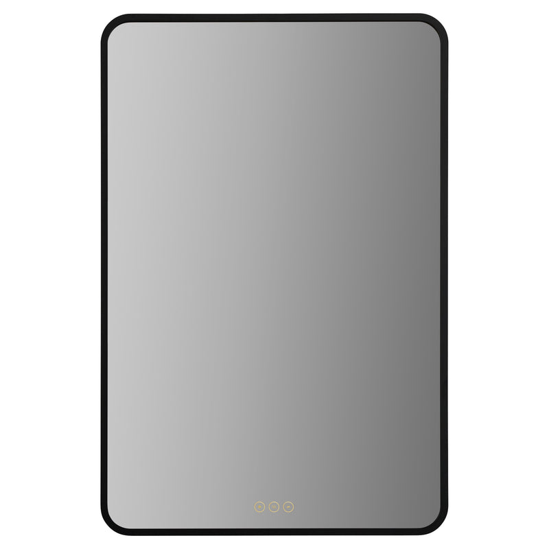 Aero 24" x 36" LED Stadium Mirror in Matte Black