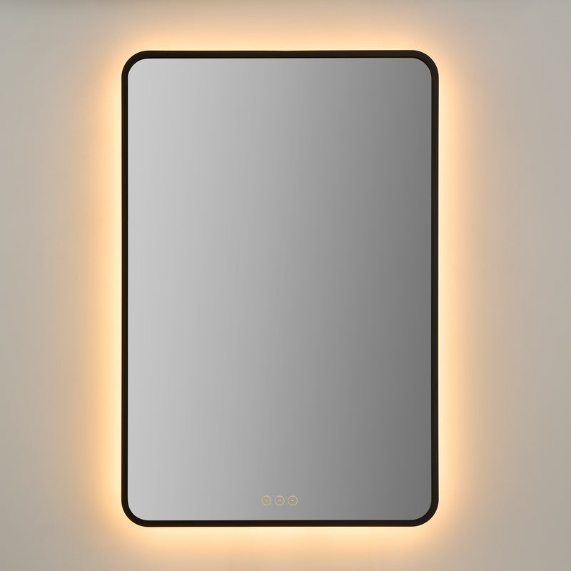 Aero 24" x 36" LED Stadium Mirror in Matte Black