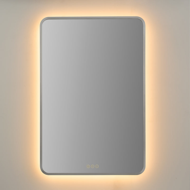 Aero 24" x 36" LED Stadium Mirror in Satin Nickel