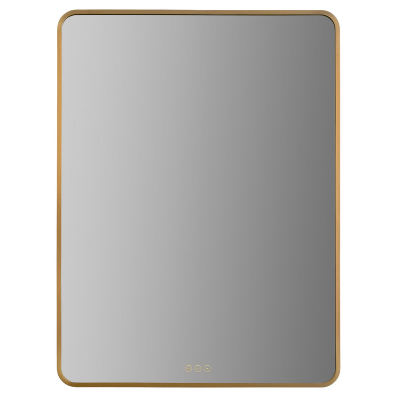Aero 30" x 40" LED Stadium Mirror in Brushed Brass