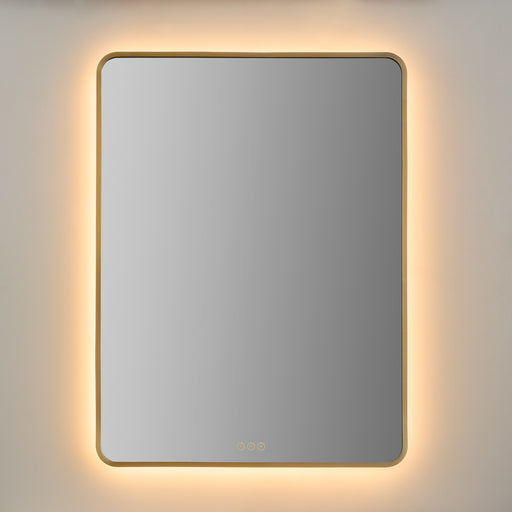 Aero 30" x 40" LED Stadium Mirror in Brushed Brass