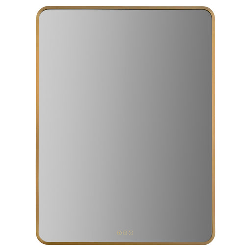 Aero 30" x 40" LED Stadium Mirror in Brushed Brass