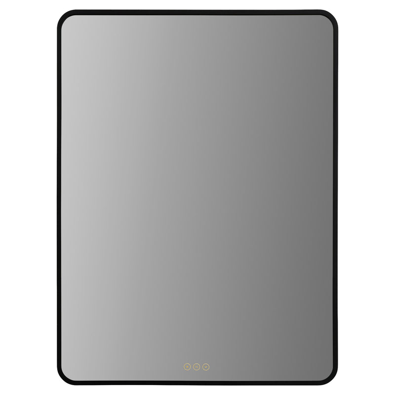 Aero 30" x 40" LED Stadium Mirror in Matte Black