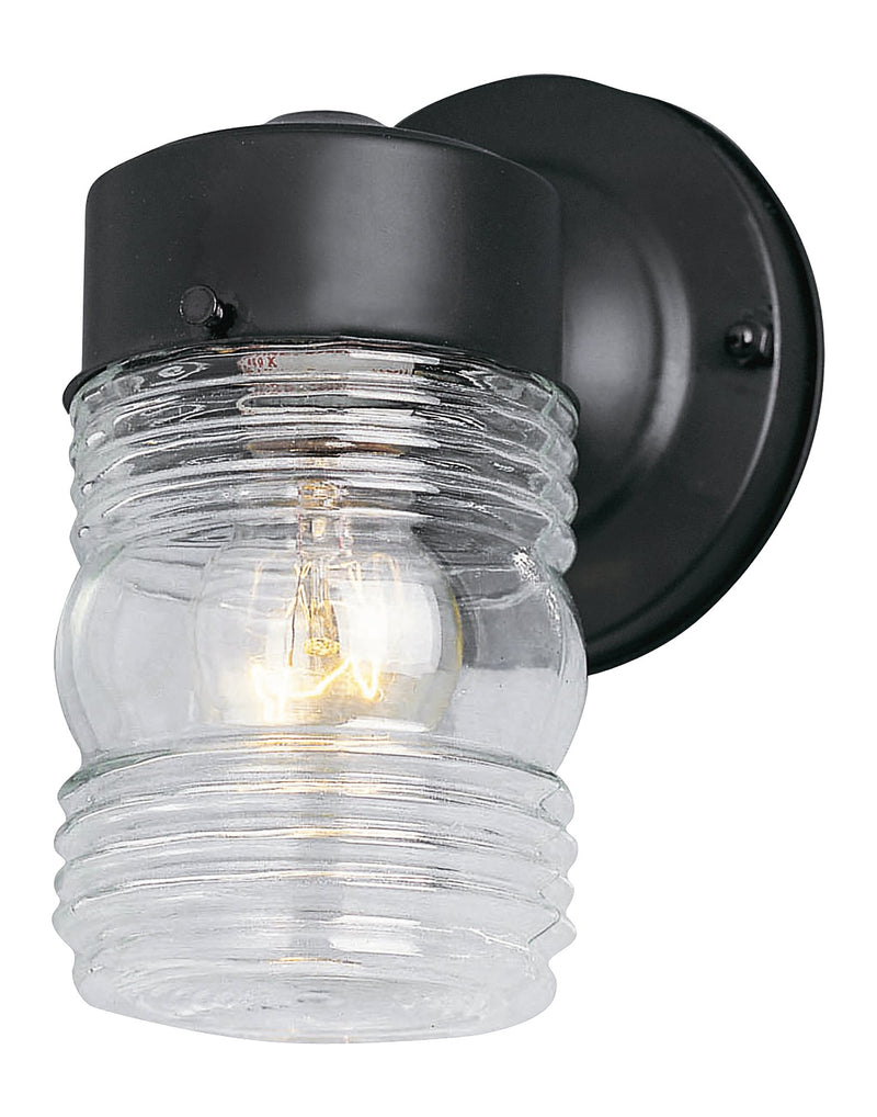 Side Door 1 Light Outdoor Wall Sconce in Black