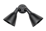 Spots 2 Light Outdoor Wall Mount with Shades in Black
