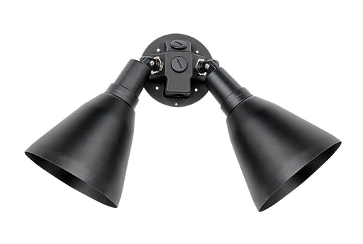 Spots 2 Light Outdoor Wall Mount with Shades in Black