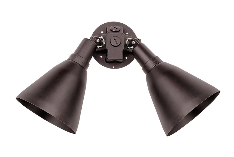 Spots 2 Light Outdoor Wall Mount with Shades in Tawny Bronze