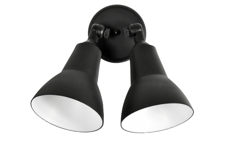 Spots 2 Light Die Cast Outdoor Wall Mount in Black