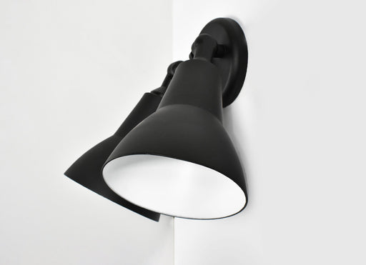 Spots 2 Light Die Cast Outdoor Wall Mount in Black