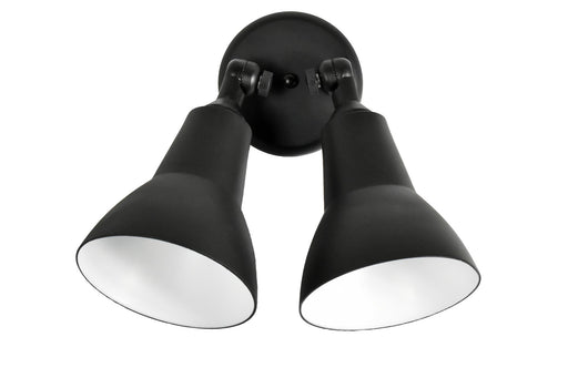 Spots 2 Light Die Cast Outdoor Wall Mount in Black