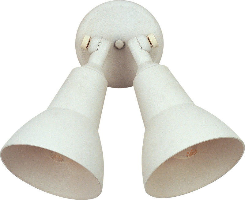 Spots 2 Light Die Cast Outdoor Wall Mount in White