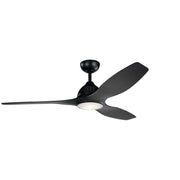 Jace 60" Ceiling Fan with Light in Satin Black