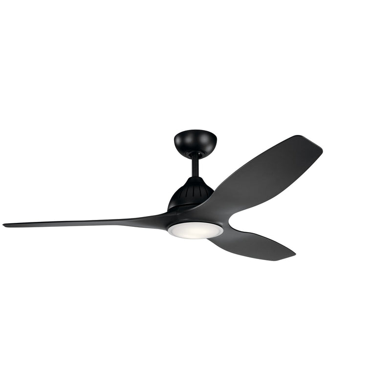 Jace 60" Ceiling Fan with Light in Satin Black