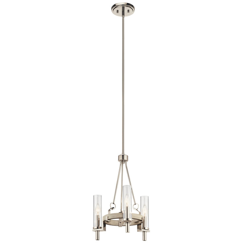Telan 3-Light Mini Chandelier in White Washed Wood