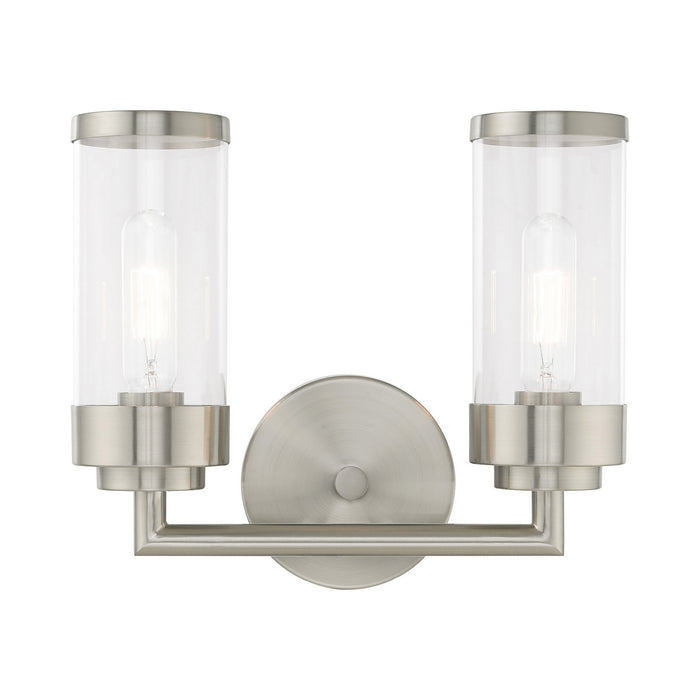 Hillcrest 2 Light Bath Vanity in Brushed Nickel