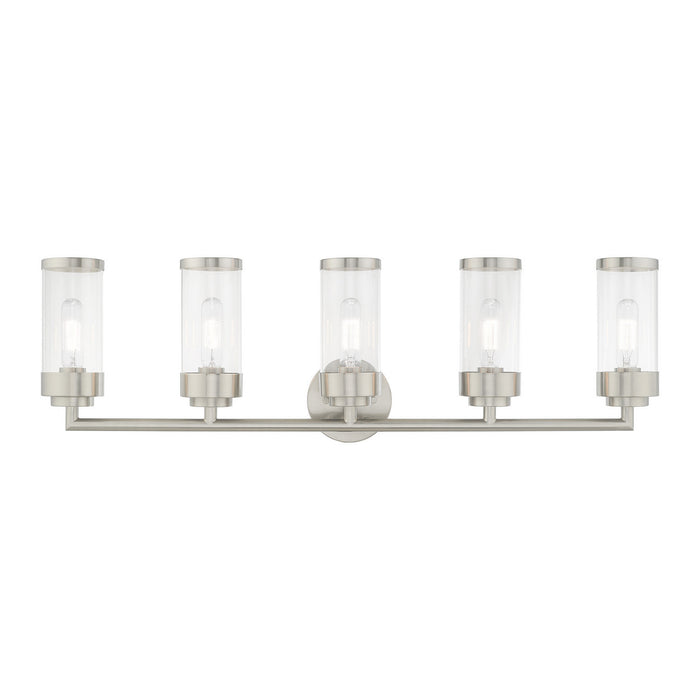 Hillcrest 5 Light Bath Vanity in Brushed Nickel