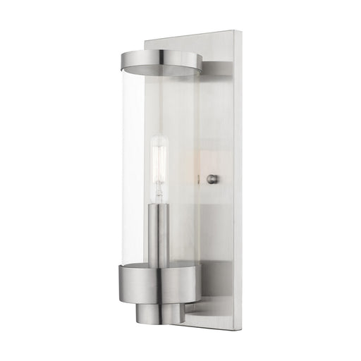 Hillcrest 1 Light Wall Lantern in Brushed Nickel