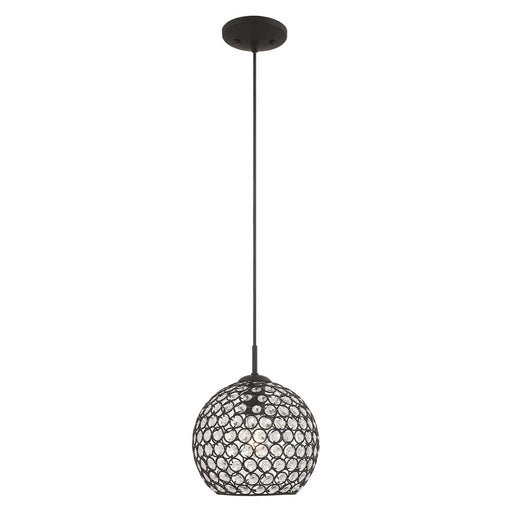 Cassandra 1 Light Mini Pendant in Black