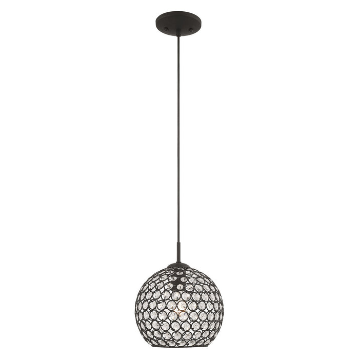 Cassandra 1 Light Mini Pendant in Black