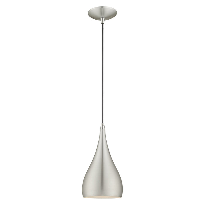 1 Light Mini Pendant in Brushed Aluminum