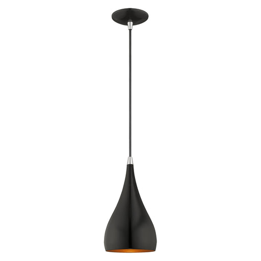 1 Light Mini Pendant in Shiny Black