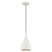 1 Light Mini Pendant in Shiny White