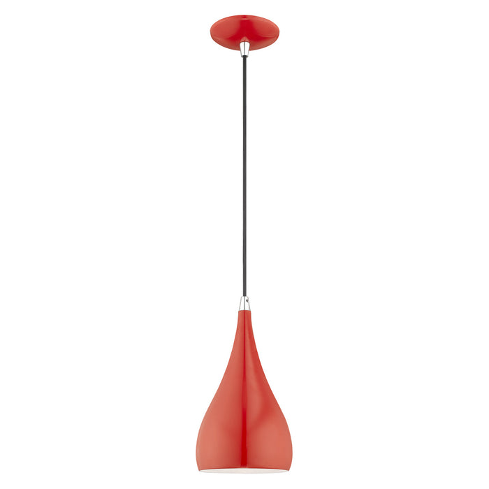 1 Light Mini Pendant in Shiny Red