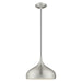 1 Light Mini Pendant in Brushed Aluminum