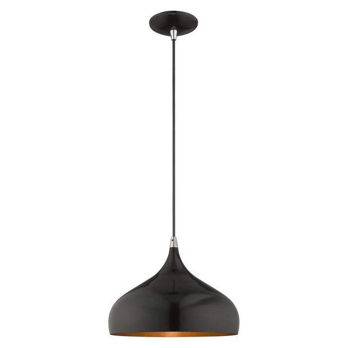 1 Light Mini Pendant in Shiny Black