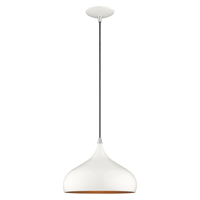 1 Light Mini Pendant in Shiny White