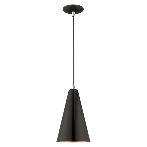 1 Light Mini Pendant in Shiny Black