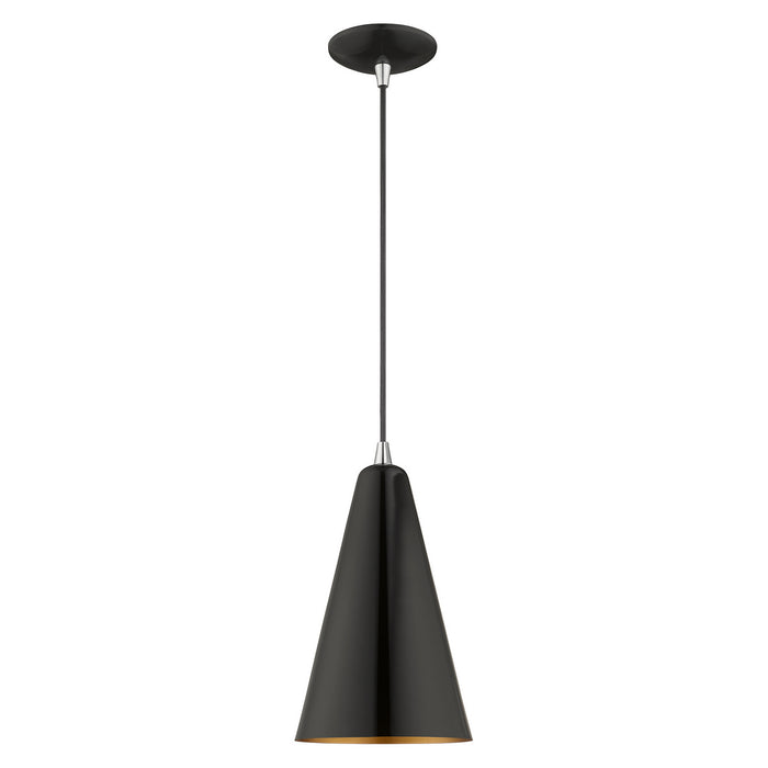 1 Light Mini Pendant in Shiny Black