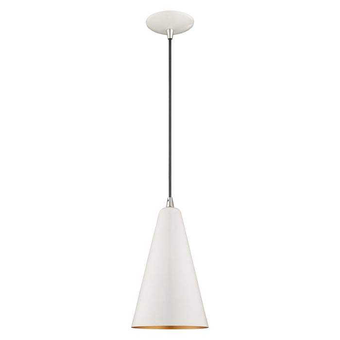 1 Light Mini Pendant in Shiny White