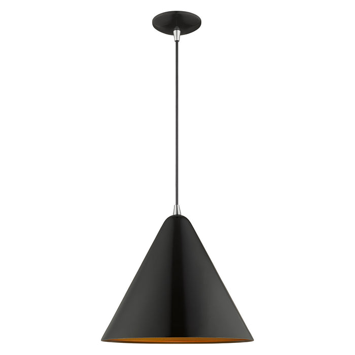 1 Light Mini Pendant in Shiny Black