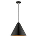 1 Light Mini Pendant in Shiny Black