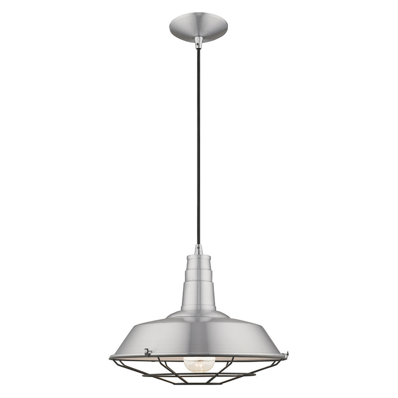 1 Light Mini Pendant in Brushed Aluminum