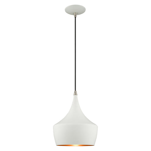 1 Light Mini Pendant in White