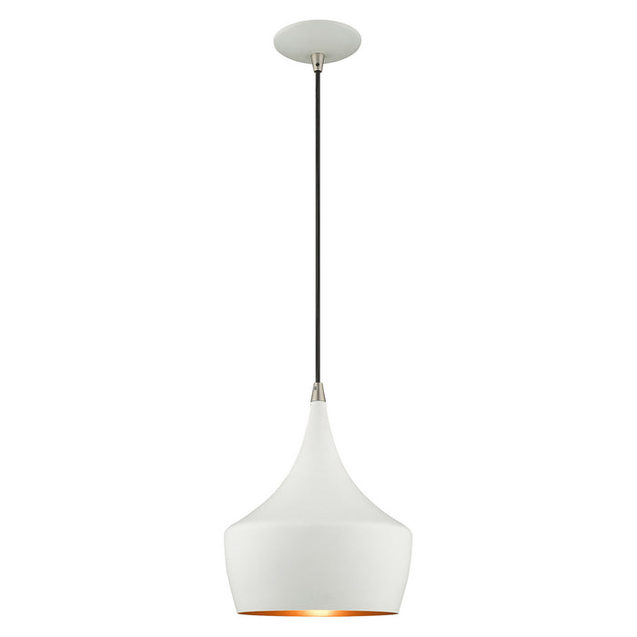 1 Light Mini Pendant in White