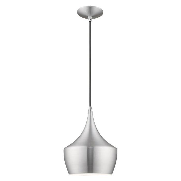 1 Light Mini Pendant in Brushed Aluminum