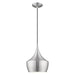 1 Light Mini Pendant in Brushed Aluminum