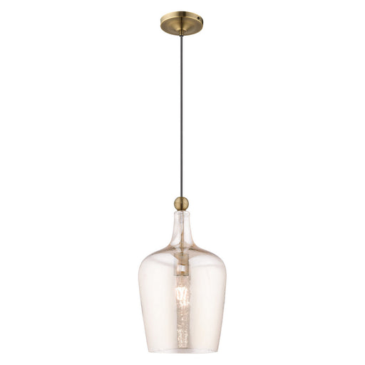 1 Light Mini Pendant in Antique Brass