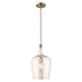 1 Light Mini Pendant in Antique Brass
