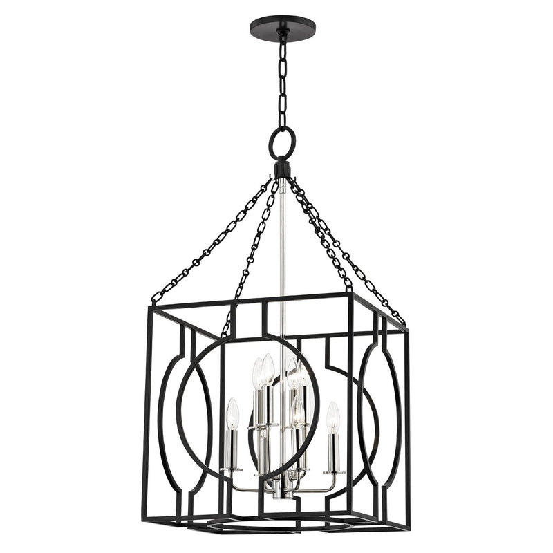 Octavio 8-Light Chandelier in Aged Iron/polished Nickel Combo