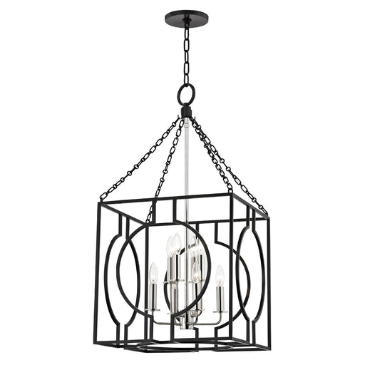 Octavio 8-Light Chandelier in Aged Iron/polished Nickel Combo