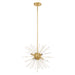 Utopia 6 Light Pendant Chandelier in Satin Brass