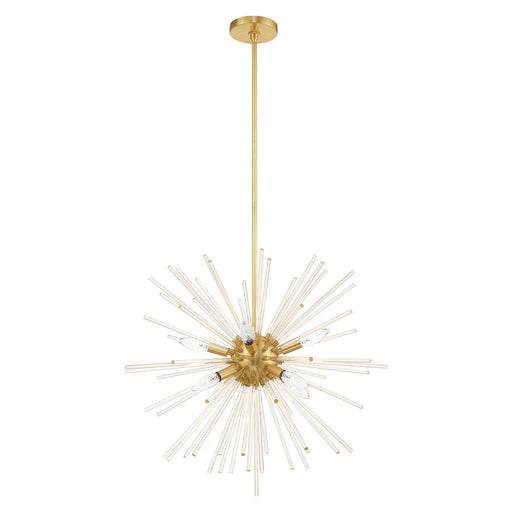 Utopia 8 Light Pendant Chandelier in Satin Brass