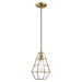 1 Light Mini Pendant in Antique Brass