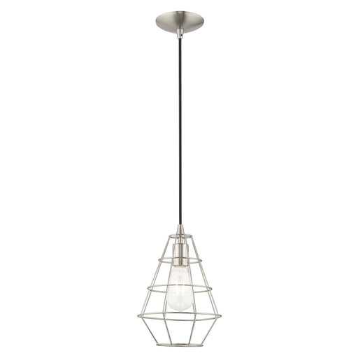 1 Light Mini Pendant in Brushed Nickel