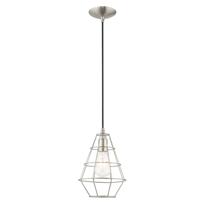 1 Light Mini Pendant in Brushed Nickel