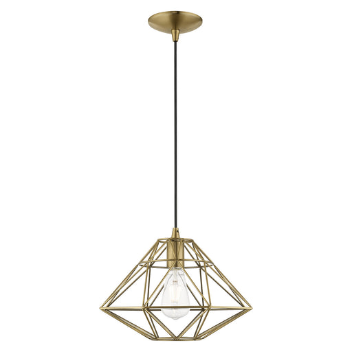 1 Light Mini Pendant in Antique Brass